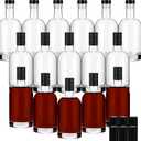 Wine Bottle 16PCS 200 ML Glass Bottles with Lids 6 oz Clear Glass Bottles with Cork Empty Wine Bottle with Stopper for Beverages Drinks Beer Water Soda