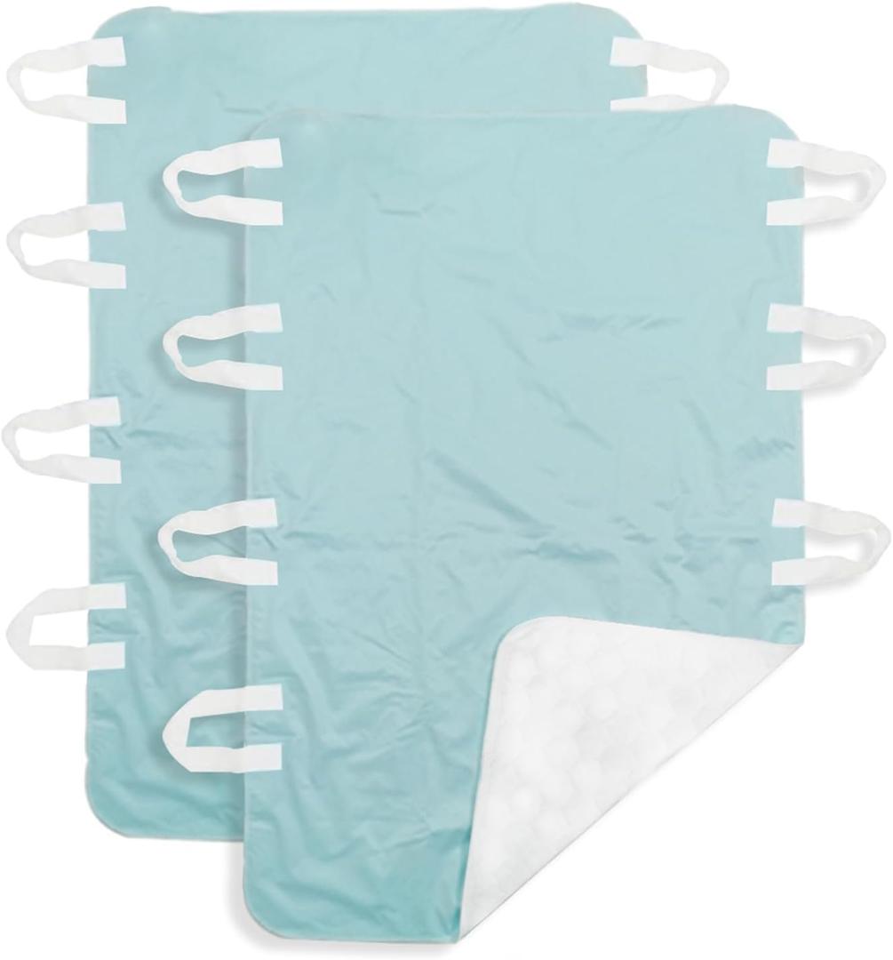 2 Pack Bed Pads for Incontinence Washable Positioning Bed Pad with 8 Handles Washable Reusable Incontinence Mattress Protector Waterproof Bed Pads Incontinence Uderpads for Bedridden Elderly 52 x 36
