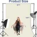 GFCC 8FTX10FT Ivory Backdrop Background for Photography Photo Booth Backdrop for Photoshoot Background Screen Video Recording Parties Curtain