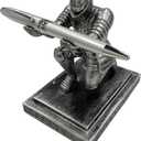 Executive Knight Pen Holder with a Pen Personalized Desk Accessories Decor Home Office Cool Pen Stand Iron