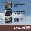 Snow Chains for Car Tires, Tire Chains for Pickups, SUVs, and Light Trucks, Quick Fit & Easy Installation, Reusable CAM Tightener for Emergency Tire Traction, Set of 2