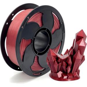 Metal Wine Red Glitter PETG Filament 1.75mm High Intensity 3D Printer Filament, 1kg (2.2lbs) Spool Toughness Enhanced PETG 3D Printing Filament Fit Most FDM Printer