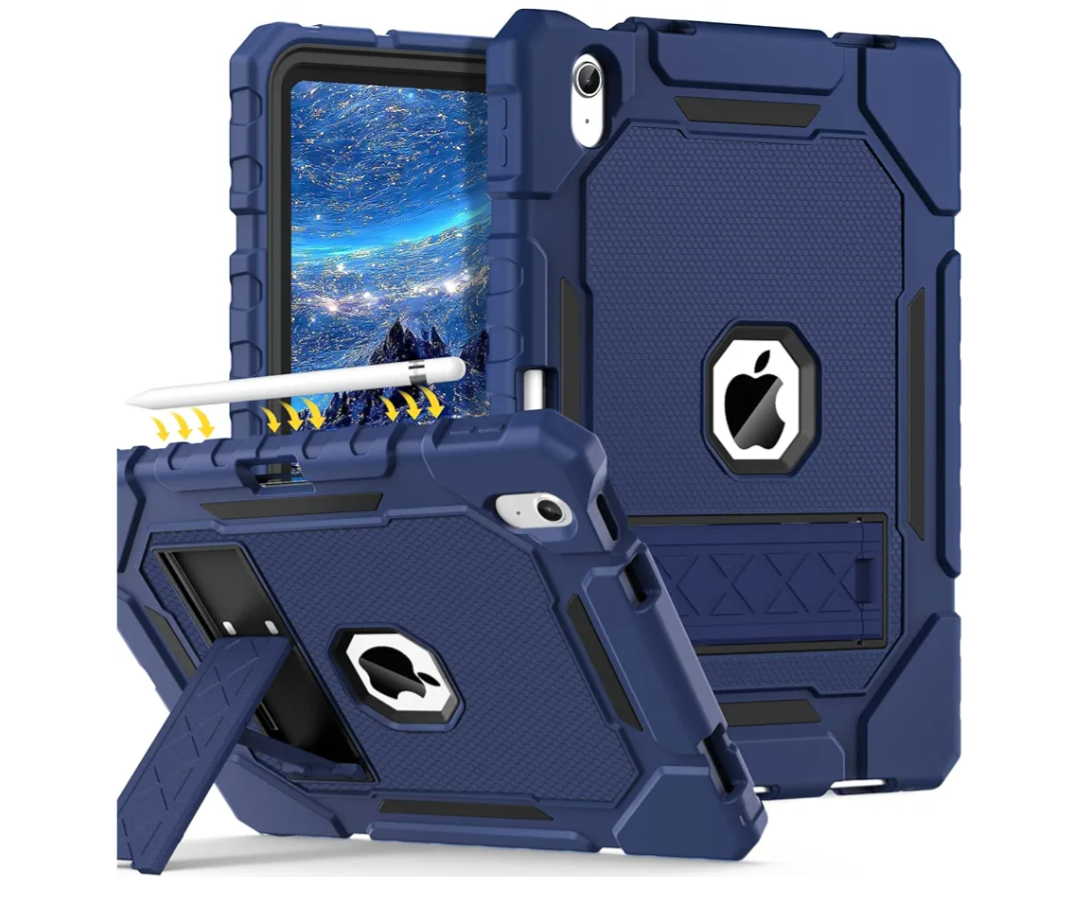 Grifobes for iPad A16 Case 11th Generation 11 inch 2025 / iPad 10th Generation Case 10.9 inch 2022, Heavy Duty Military Grade Shockproof Cover with Pencil Holder for i Pad 11/10 Gen (Navy Blue)