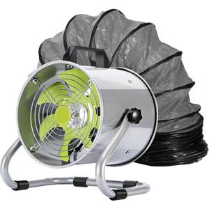 Utility Blower,8 Inch Exhaust Fan,2500R/MIN High Velocity Portable Ventilator,Air Extractor Fan with 16 Ft / 5m Duct Hose for Paint Booth,Industrial Basement and More