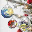 Christmas Ornament, Stained Glass Ornament, Christmas Ornaments for Tree, Hanging Ornaments for Home Decor & Xmas Decorations  Holiday Decor, Gift Ideas, Perfect Holiday & Xmas Gifts - Sea Wave