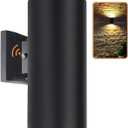 Dusk to Dawn Sensor Outdoor Wall Sconce, Exterior Lighting - ETL Listed, Die-Casting Aluminum Waterproof Wall Mount Cylinder Design - Up Down Light Fixture for Porch, Garage, Garden and Patio