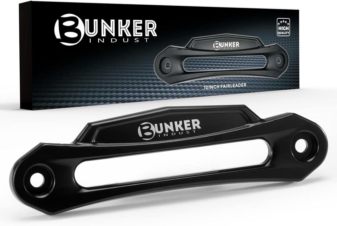 BUNKER INDUST Winch Hawse Fairlead 10" Inch Aluminum Fairlead for 9,000-14,500lbs Winch with Synthetic Rope Winch Accessories (10" Bolt Pattern)