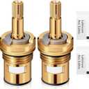 Enhon 2 Pack Faucet Cartridge Compatible with American Standard 994053-0070a or 994053-0070a/H Bathroom Bathtub Faucet Stem Replacement, 4z-24h Hot and Cold Replacement Stem, Brass