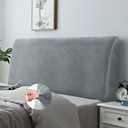 Headboard Slipcover for Queen Bed, Stretch Bed Headboard Cover, Dustproof Protector Cover for Linen Tufted Upholstered, Velvety Soft Comfortable Fabric (Light Grey)