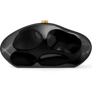 Acrylic Clutch Purse for Women Evening Bag, Irregular Shell Acrylic Purse Box Clutch with Chain for Party Wedding Prom (Black)