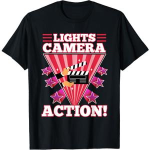 Lights camera action T-Shirt (Black, XXL)