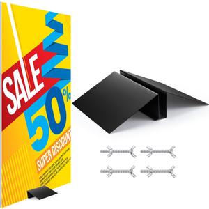 Blulu 1 Pcs 12 Inches Metal Floor Sign Stand Holder M Mount Holder Graphic Floor Standing Display Stand for Composite Foam Board, Acrylic Glass Sign, Base Only