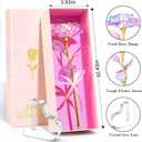 Mothers Day Mom Gifts for Women Grandma, Artificial Forever Birthday Flowers Galaxy Glass Eternal Roses with Heart Shaped Crystal Vase, Mother's Day Anniversary Wedding Rose Gifts for Wife Sister