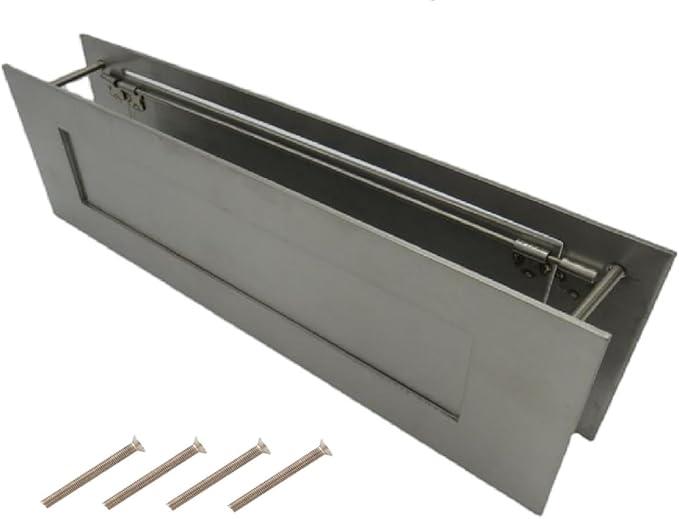 Stainless Steel Satin Color 13 x 4 inches for Almost Any Door (Slot Size 9,8 x 2 inches) | Set with Front and Rear Piece and Screws | Easy Installation and Long Lasting