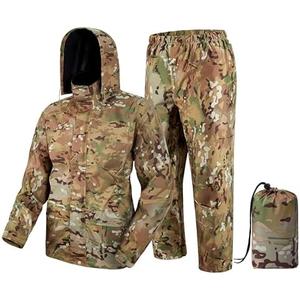 Fousam Rain Suit, Rain Gear for Men Waterproof, Camo Rain Jacket, Lightweight Rain Coat XL