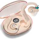 2025 Open Ear Headphones,Bluetooth 5.3 Wireless Earbuds with Earhooks,85 Adjustment Directional Sound Transmission,90 Hours Playtime,Premium Sound,HD-Call,Sport Earphones,Beige