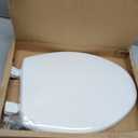 Bemis 7300SLEC Slow Close Toilet Seat, Easy Clean Hinges and Durable Plastic Seat, Made in USA, Elongated, White