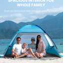 OutdoorMaster Beach Tent for 3/4/6/8 Person - Easy Setup Sun Shade Shelter, Portable Beach Shade Sun Canopy with UPF 50+ UV Protection, Removable Skylight Family Size