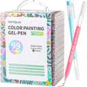 Gel Pens For Coloring, 99 Pack Colored Pens for Black Paper & White Paper, 0.6MM Fine Point Pens for Coloring, Writing, Drawing, Journaling, Note Taking, Office, Home (99PCS-Gift Box-11 stackable layers)