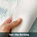 Soft Shag 3D Stereo Wave Moss Bedside Rug 20"36" Cute Navy Blue Runner Rug Non Slip Washable Bathroom Rugs Bath Mats for Bedroom Bathroom Hallway Home Decor Indoor Doormat Shower Mat