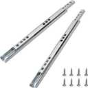 13.5 Inch Drawer Slides, Metal Drawer Slide, Small Drawer Rails, Ball Bearing Two Way Slide Track Rail, Pack of 12 (0.7" Wide)