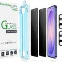 amFilm Auto-Alignment OneTouch for Samsung Galaxy S26 Ultra 6.9'' Privacy Screen Protector + Camera Lens Protector, Tempered Glass, 30 seconds Installation, Bubble Free, Privacy Protection 2+2 Pack
