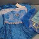 Funna Elsa Costume for Girls Princess Dress Up Halloween Cosplay Party with Accessories (6 Years)