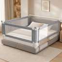 Novalithic 1-Piece Adjustable Height Baby Bed Rail, Kids Safety Guard Rails for Twin Full Queen King Size (1 Side:82.7")