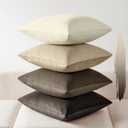 Softalker Throw Pillow Covers Set of 4, Velvet Soft Solid Colors Pillow Covers 18x18 Inch, Decorative Cushion Pillow Case for Couch Sofa Bedroom Living Room (Brown/Grey) 