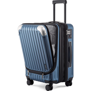 LEVEL8 Grace Expandable Carry On Luggage Airline Approved, 20 Inch Hardside Carry On Suitcase with Wheels, Travel Harshell Spinner Small Luggage with Tsa Lock, Blue, 20-Inch Carry-On