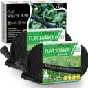 Flat Soaker Hose 100ft, Garden Hose with Heavy Duty Double Layer Design, Drip Irrigation Hose Saves 80% Water, Leak Proof Sprinkler Hose for Garden, Lawn, Vegetable plot (50ft x 2)