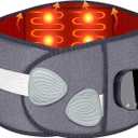 Cordless Heating Pad with Massager for Lower Back Pain Relief, Portable 65" Wearable Wrap 3 Vibration & 3 Heat Levels for Period Cramps Relief, Gifts for Women Men Mom Dad Home Office Use, 