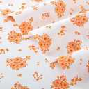 MUXHOMO Queen Size 4 Piece Sheet Set, Soft & Breathable Sheet Set for Bedroom with Deep Pocket Up To 16", Wrinkle-Free & Cooling Bed Sheet with Flat Sheet, Fitted Sheet & Pillowcases - Blossoms Orange