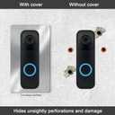 Stainless Steel Faceplate, Accessories for Blink Video Doorbell, Video Doorbell Bracket, Sign, Fixing, Wall Plate for Wireless Bell Silvery(T90)