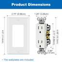 BESTTEN 30 Pack 15 Amp Outlets, Standard Electrical Wall Outlet, Decorator Receptacle Outlet for Residential and Commercial Use, Non-Tamper-Resistant, 125V/1875W, Wall Plate Included, UL Listed, White