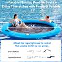 Danrelax 12' Round Inflatable Floating Dock, Sunchill Float Ring, Hammock Tanning Pool with 4in Woven Fabric, Manual Pump for 1-2 Min Quick Inflate/Deflate, Fits 2-8, Ideal for Lakes, Pools, Oceans