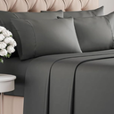 Queen 6 Piece Sheet Set - Comfy, Breathable & Cooling - Hotel Luxury Bedding for Women, Men, Kids, Teens and Children - 1 Flat & 1 Fitted Sheet & 4 Pillowcases w/ Deep Pockets - Wrinkle Free - Charcoal