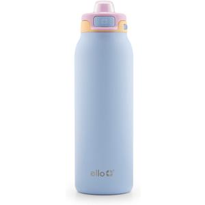 Ello Pop & Fill Stainless Steel Water Bottle with Quick Fill Technology, Double Walled Vacuum Insulated Metal, Leak Proof Locking Lid, Sip & Chug, BPA Free, Holiday Gift for Him Her, 22oz, 32oz, 40oz (Coastal Sunrise)