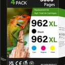 962XL Ink Cartridges Compatible for HP 962XL Ink Cartridges Combo Pack for HP OfficeJet Pro 9010 Series, 9020 9015 9018 9025 9012 9014 9016 9019 9022 9026 Printer, 4 Pack