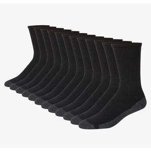 Hanes mens Max Cushioned Crew Socks, Moisture-wicking With Odor Control, Multi-packCrew Sock, 12 Pack