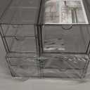 caktraie 2 Pack Desk Organizers, Makeup Organizer Storage with 7 Drawers, Desktop Office Supplies, Clear Desk Accessories, Dustproof Drawer Organizer and Storage for Make Up, Jewelry, Pen