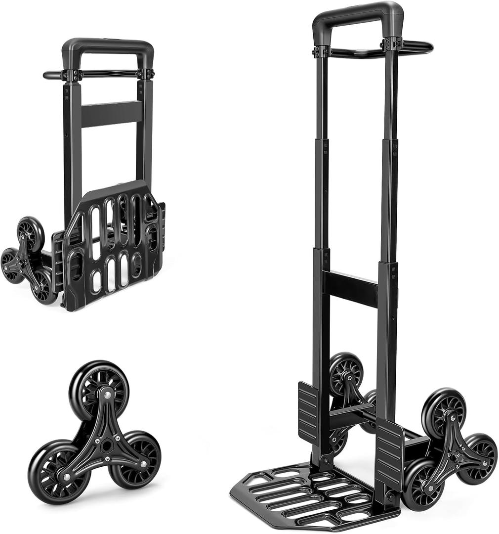 KEDSUM 460 LBS Stair Climbing Dolly, Folding Dolly Cart with Wheels for Stairs, Telescoping Handle & 100% Thickened Steel Stair Climbing Cart for Warehouses, Homes, and Offices, Height 49.2 inch