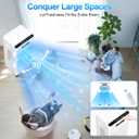 Portable Air Conditioners, 3-in-1 AC Cooling Fan 3 modes 3-Speed with Remote Control & 4 Ice Boxes, Evaporative Air Cooler with 8L Tank for 20H Cooling, for Home, Bedroom, Kitchen, Living Room (White)