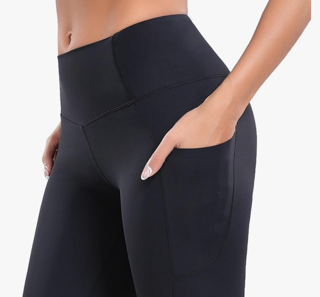 Oalka Women's Short Yoga Side Pockets High Waist Workout Running Shorts, S