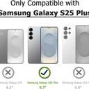 Designed for Samsung Galaxy S25 Plus Case with Card Holder for Women Men Soft Liquid Silicone Cover [Microfiber Lining] Shockproof Slim for Samsung Galaxy S25 Plus Wallet Case Black