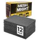 12-Pack 6"x9" Non-Woven Scuff Pads - Gray P800 - Aluminum Oxide Abrasive for Scouring, Sanding, Paint Primer Prep - Automotive, Auto Body, Woodworking, Surface Preparation (Gray)