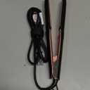 Hair Straightener 1 Inch Flat Iron and Curler 2 in 1 Titanium Ceramic Ionic Dual Voltage Straightener with Heat-Resistant Silicone, for Less Frizz, Shinier & Smoother (Black/Rose Gold)