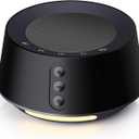 White Noise Machine with Night Light 20 Soothing Sounds, 10 Color Lights, 5 Timer Settings & Memory Function, Portable Sleep Sound Machine for Baby Nursery, Kids & Adults, Black