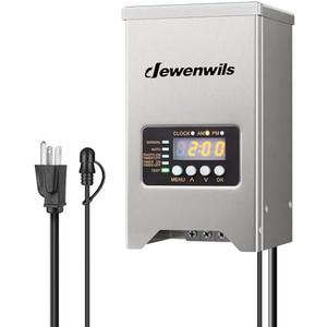 DEWENWILS 150W Low Voltage Landscape Transformer, Outdoor Low Voltage Transformers with Photocell Sensor & Timer, 120V AC to 12V/15V AC Waterproof, Landscape Lighting Transformer for LED Lighting