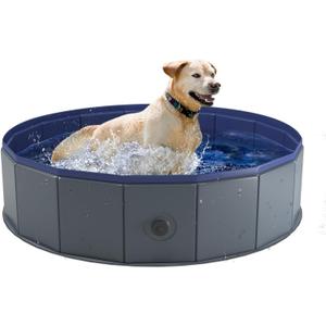 Niubya Portable Dog Pool, Foldable Pet Swimming Tub, Anti-Slip Collapsible Pet Bathtub, Hard Plastic Bath Pool for Pets Dogs and Cats, 40 x 12 Inches